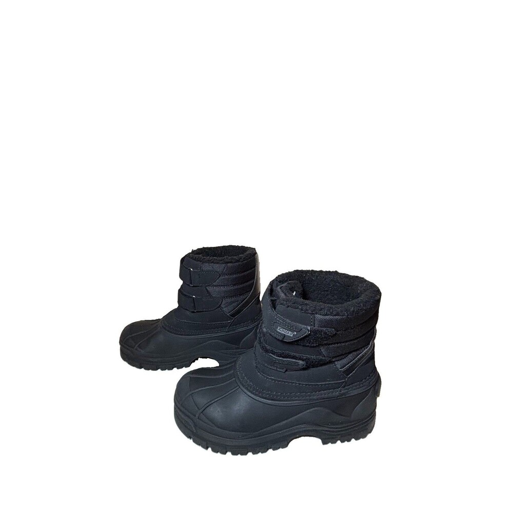 Khombu Boys All  Black Snow Boots Sz 5 boy